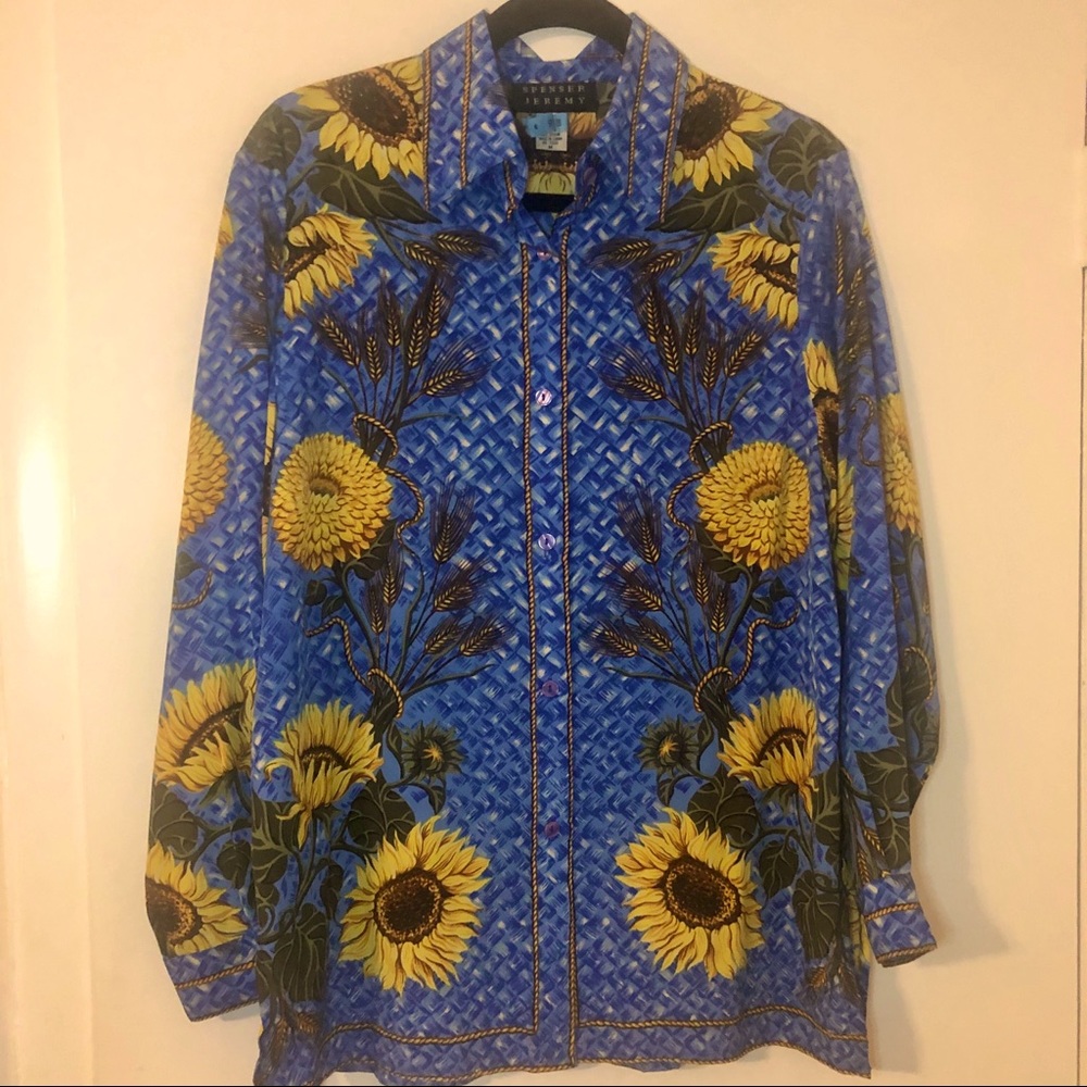 Spencer Jeremy  Sunflower button down shirt